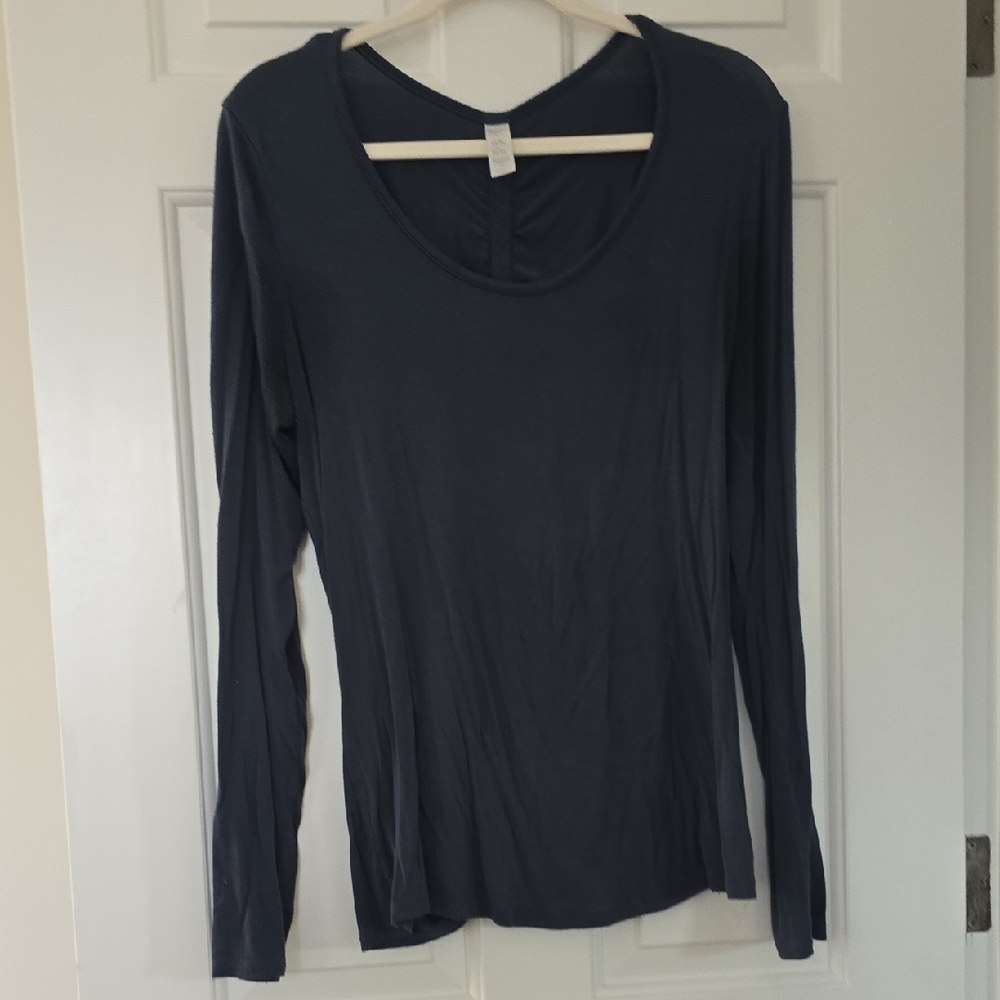 Marika Navy Long Sleeve Top
